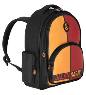 Galatasaray Lisanslı Üç Bölmeli Erkek Çocuk Okul Çantası - Suni Deri Ön Yüz - 25552