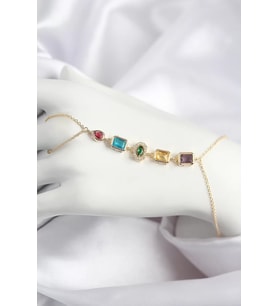 Pirinç Renkli Zirkon Taşlı Model Gold Renk Şahmeran - TJ-SN725