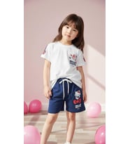 Cg Kids Kuromi Hello Kitty Kız Çocuk Alt Üst Takım Süper Kalite Kumaş Sırt Baskı Detay (Lacivert)