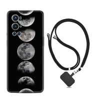 Tecno Spark 9 Pro Kılıf Resimli Boyun Askılı İpli Desenli Silikon Great Moons 1354