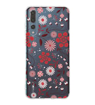 Huawei P20 Pro Uyumlu Kapak Flowers Tasarımlı Şeffaf Silikon Kılıf