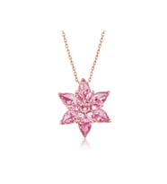 Gümüş Rose Pembe Lotus Çiçeği Kolye CSR2180724