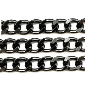 Alüminyum Çanta ve Takı Zinciri 10 MM (1 Metre)  Siyah