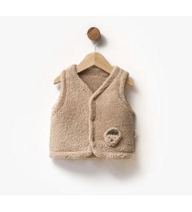 Cozy Bej Peluş Bebek Yeleği