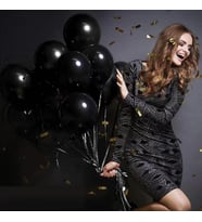 VIP 100 PCS SHINY METALLIC BLACK BALLOON VIP KALİTE PARLAK METALİK SİYAH BALON HELYUM GAZI UYUMLUDUR
