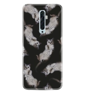 Oppo Reno 2Z 4 Lite 4 Pro 5 6 7 A31 Kılıf Desemli Silikon Sevimli Kedicikler 1785