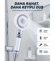 Yüksek Basınçlı Filtreli Duş Başlığı Mineral Filtreli Su Tasarruflu El Duşu