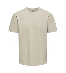 ONSKIAN LIFE REG SEERSUCKER SS TEE NOOS (Ekru)