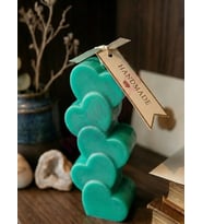 Mumelia Candles Kalp Kalbe Form - Doğal Soya Dekoratif Mum - Yeşil