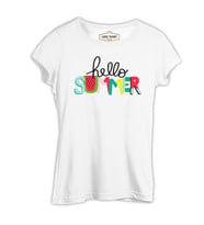 Hello Summer - Watermelon Beyaz Kadın Tshirt