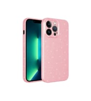 Apple iPhone 13 Pro Uyumlu Kılıf Kamera Korumalı Simli Lüks Zore Koton Kapak (Pembe)
