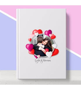 BK Gift Kişiye Özel Kalpli Fotoğraflı Beyaz Defter 13