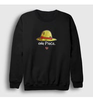 Presmono Unisex Siyah Hat Anime One Piece Sweatshirt
