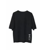 pilelistore- Unisex Bisiklet Yaka Baskılı Oversize T-Shirt - Siyah