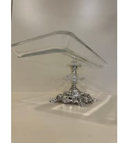 SUNUM TABAĞI DİKDÖRTGEN DÖKÜM PİRİNÇ KRİSTAL GÜMÜŞ