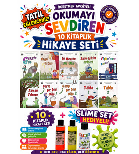 4.Sınıf Öğretmen Tavsiyeli Okumayı Sevdiren 64 Sayfa 10 Kitaplık Hikaye Seti-3 (Slime Set Hediyeli)