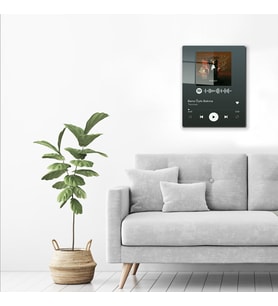 DECORITA Spotify Barkodlu Cam Tablo Teoman - Bana Öyle Bakma 30cm x 40cm