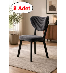2 Adet Elma Sandalye Modern Kadife Kapitone Sırtlı Mutfak Yemek Odası Balkon Kafe Sandalyesi 85 Cm