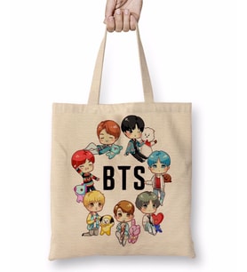 BTS DNA X BT21 Bez Çanta Uzun Saplı