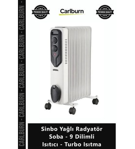 Özel Üretim Taşınabilir Termostatlı Sinbo Yağlı Radyatör Soba 9 Dilimli Isıtıcı Turbo Isıtma