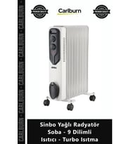 Özel Üretim Taşınabilir Termostatlı Sinbo Yağlı Radyatör Soba 9 Dilimli Isıtıcı Turbo Isıtma