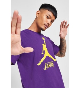 Nike Jordan Los Angeles Lakers NBA Jordan Graphic Tshirt Purple Jordan Nakış Logolu Tişört Mor