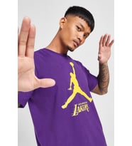 Nike Jordan Los Angeles Lakers NBA Jordan Graphic Tshirt Purple Jordan Nakış Logolu Tişört Mor