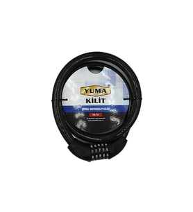 Yuma YM-747 120cm 20mm 5 Şifreli Siyah Motorsiklet Kilidi