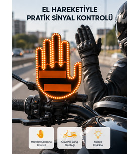 176 LED Amber Renkli El Hareketiyle Kontrol Edilen Motosiklet Dönüş Sinyali