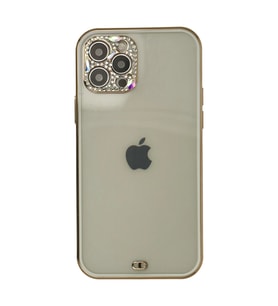 İphone 12 Pro Max Kılıf Liva Taşlı Silikon - Beyaz
