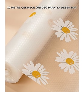 10 Metre Çiçek Deseni Desenli Dolap İçi Kaymaz Koruyucu Mat