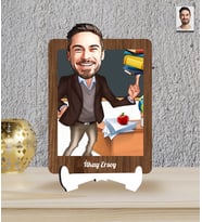 Kişiye Özel Öğretmen Temalı Karikatür Ahşap Biblo