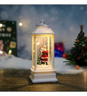 Noel Baba / Beyaz 1 Adet Noel Kare Rüzgar Işığı Elektronik Şamdan Lamba