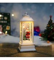 Noel Baba / Beyaz 1 Adet Noel Kare Rüzgar Işığı Elektronik Şamdan Lamba