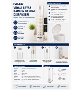 Vidalı Beyaz Karton Bardak Dispanseri