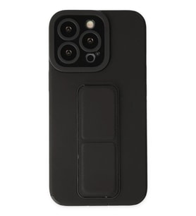 Mey İthalat® iPhone 13 Pro Max Kılıf Mega Standlı Silikon - Siyah