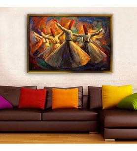 Altın Çerçeveli dekoratif tablo a1364 (Gold)