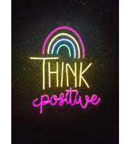 Think Positive Gökkuşğaı neon led tabela dekoratif aydınlatma(50x50cm)