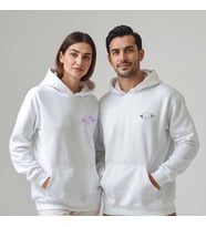 Sevgililer Günü Özel Kombin, 2 Ürün Kapüşonlu Hoodie Sweatshirt (Beyaz)