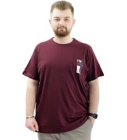Mode XL Erkek Büyük Beden T-Shirt Pamuklu Baskılı Bisiklet Yaka Tişört LIMITED U24052 Mürdüm