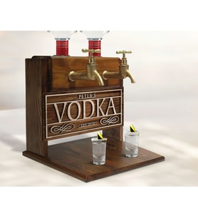 BK Gift Kişiye Özel Kabartma İsimli Çift Musluklu Doğal Ahşap Vodka Standı, İçki Standı, Doğum Günü Hediyesi, Ev Hediyesi, Erkek Hediye-1