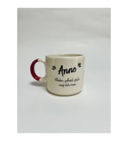 "Anne" Baskılı Kırmızı Kulplu P Kupa