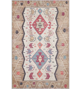 Eliana Home Baskılı, Yıkanabilir Kaymaz Taban Salon Halısı LNA1722 100x150 cm (Bej)