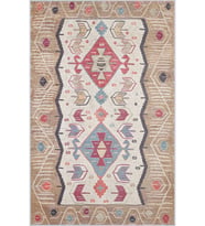 Eliana Home Baskılı, Yıkanabilir Kaymaz Taban Salon Halısı LNA1722 100x150 cm (Bej)