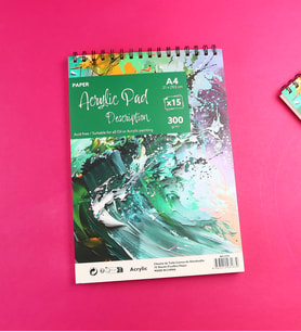 A4 Spiralli Akrilik Sketchbook Resim Defteri – 300gr  15 Yaprak
