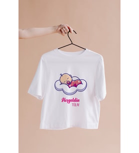 HoşGeldin Bebek Tasarımlı Tişört Kişiye Özel ( Unisex - Büyük - Çocuk )