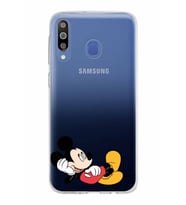 Samsung Galaxy M30 Kapak Mickey Mouse Tasarımlı Şeffaf Silikon Kılıf