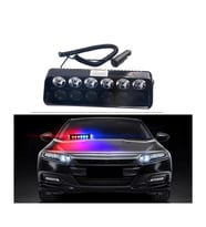 12V Araç içi Vantuzlu Cam Çakar Kırmızı Mavi 6 Led Kolay Montaj