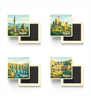 Niğde - Baskılı Buzdolap Magneti Kare - 9x9 cm - 4 Adet