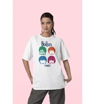 1967 The Beatles Müzik Grubu Baskılı Unisex Oversize Tişört